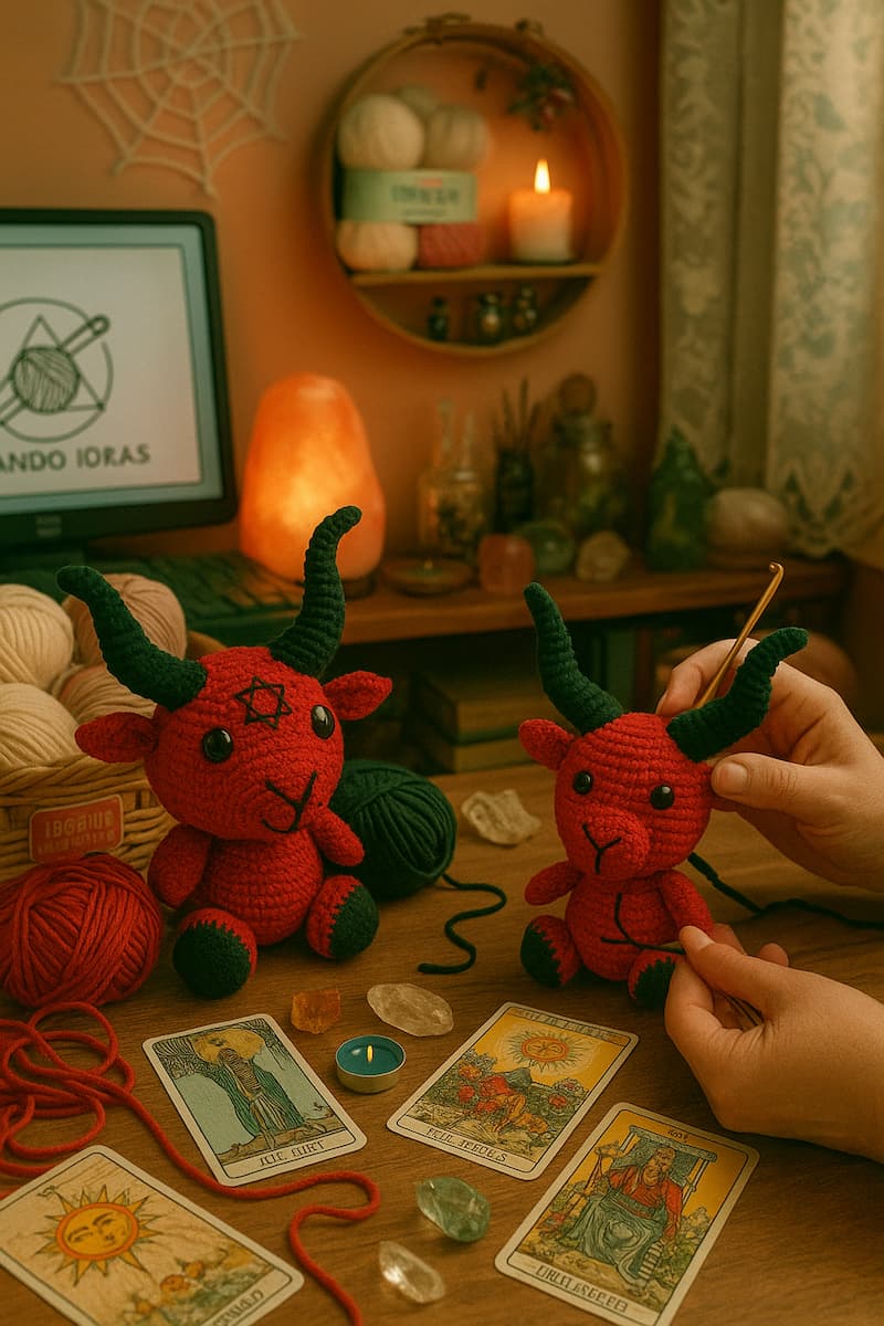 cabra roja baphomet amigurumi