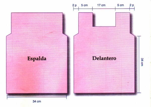 moldes y medidas de la remera musculosa