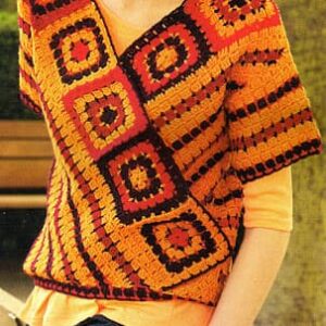 remera de mujer tejida a crochet con escote en V