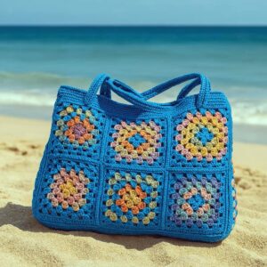 bolso tejido a crochet con gannys de etsy