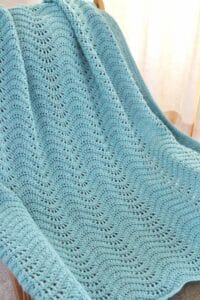 manta con ondas tejida a crochet