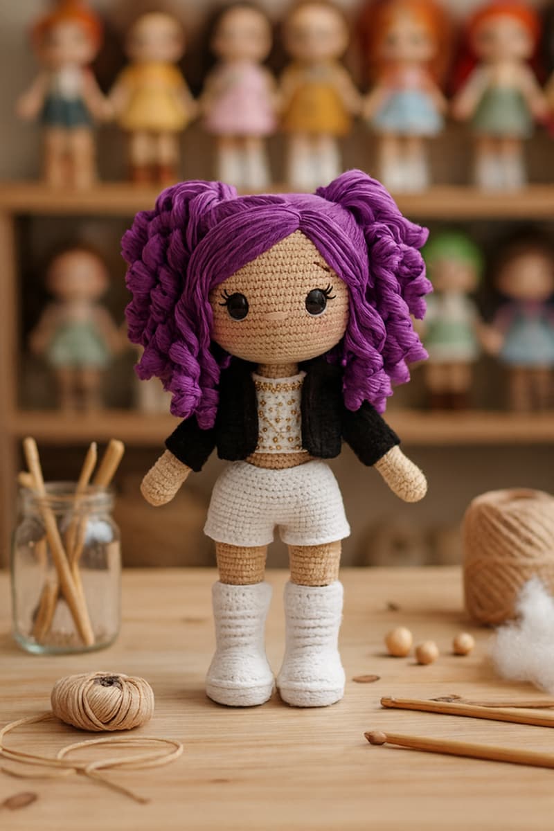 patrón amigurumi gratis de muñeca