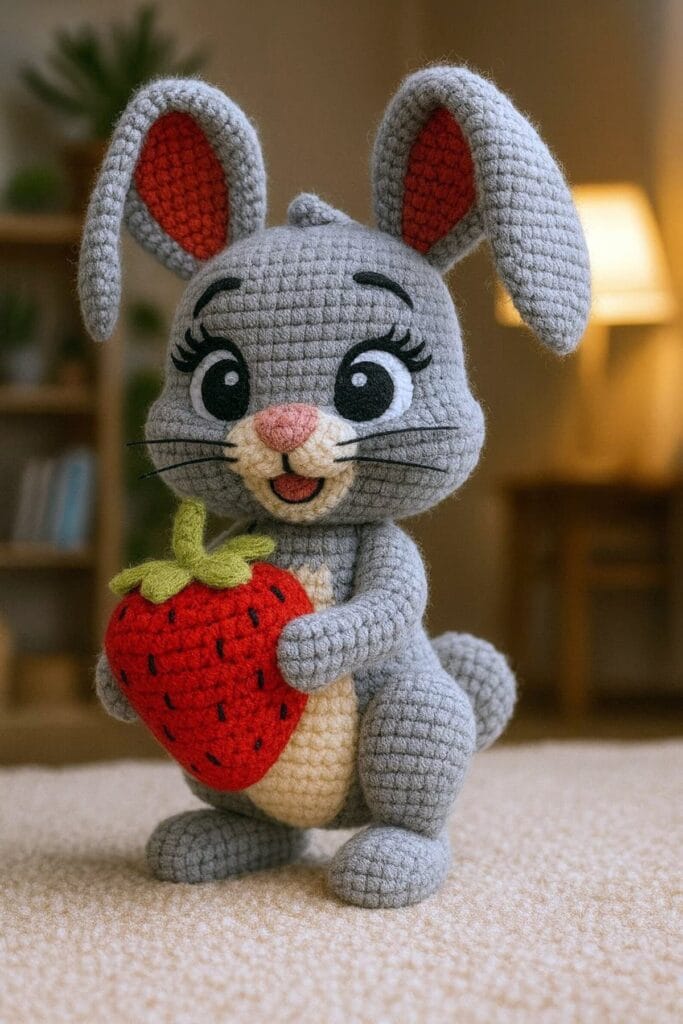 conejo con frutilla