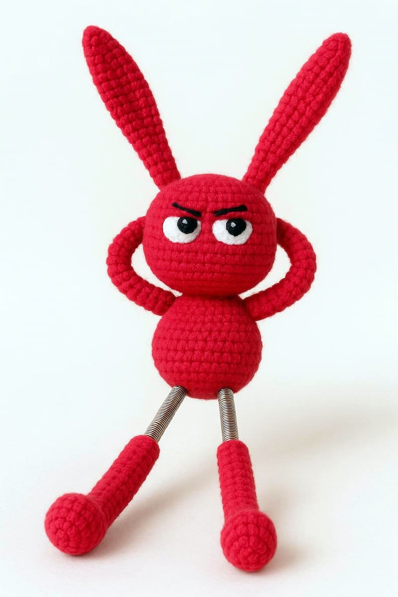 patrón de conejo amigurumi gratis conejo rojo