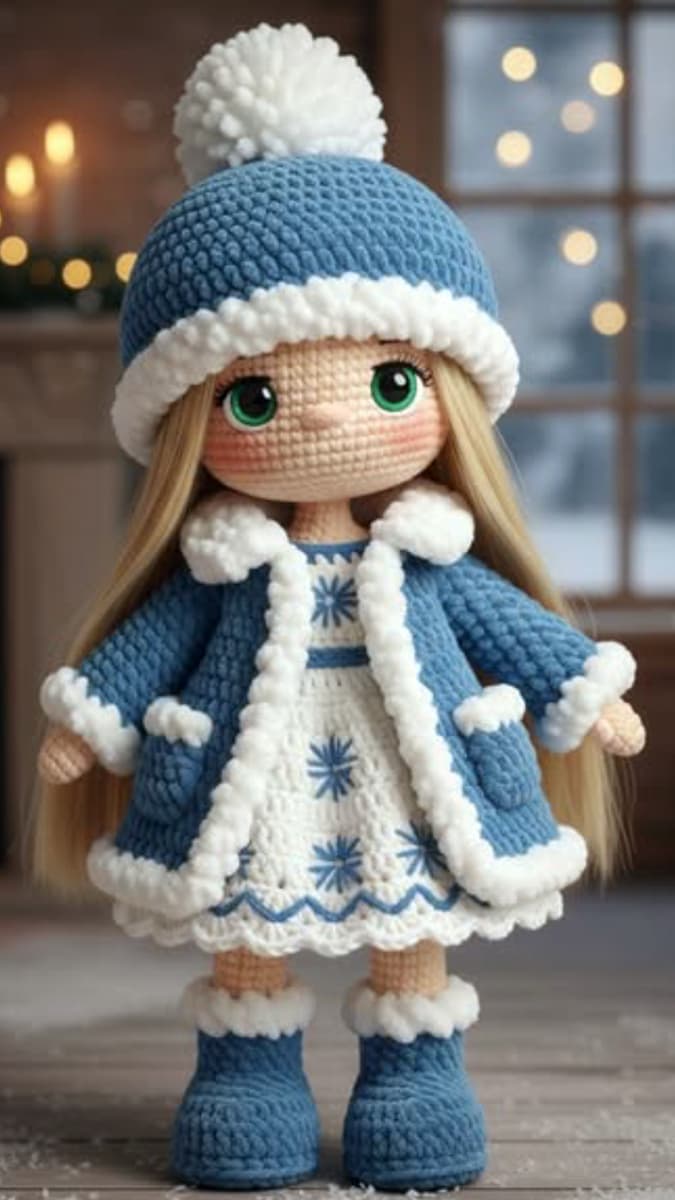 winter amigurumi doll
