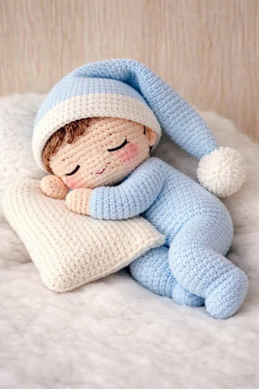 Free Sleeping Baby Amigurumi Pattern