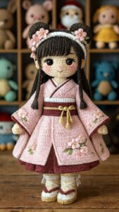 Muñeca japonesa Amigurumi