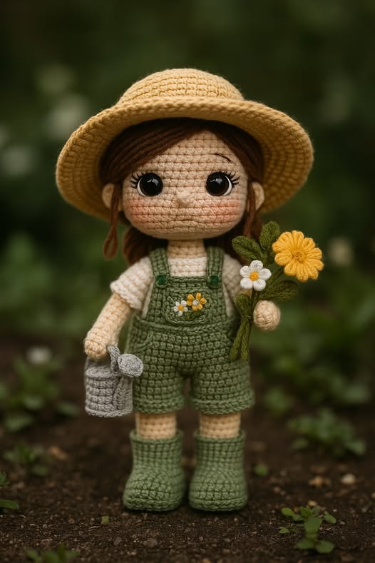 free crochet gardener doll pattern
