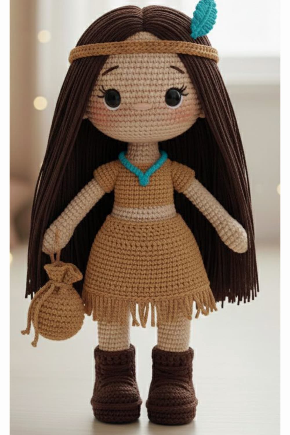 boneca amigurumi nativa