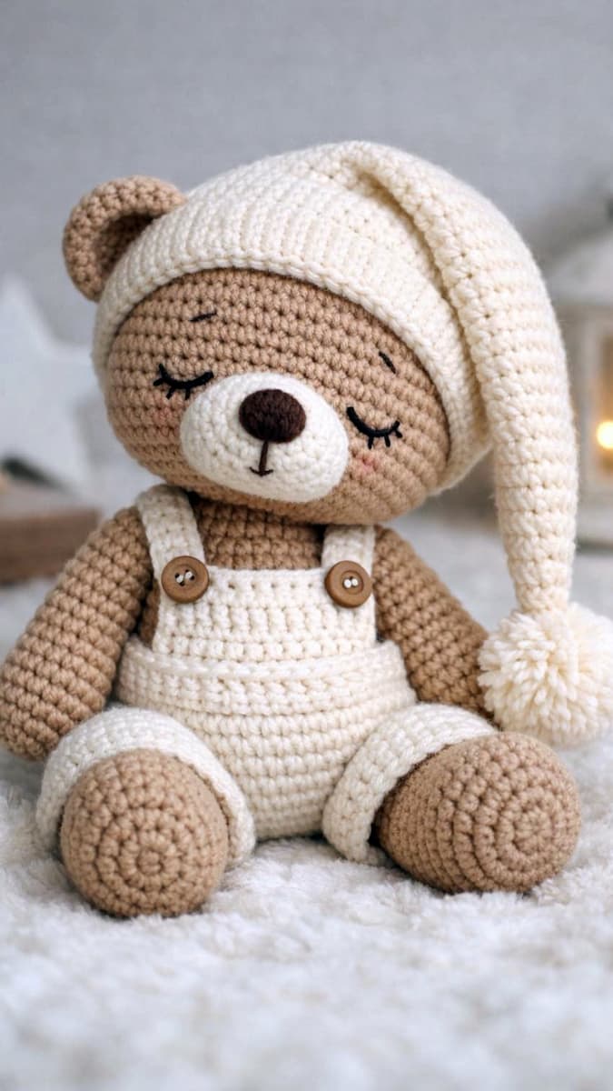 Sleepy Teddy Bear Amigurumi Pattern