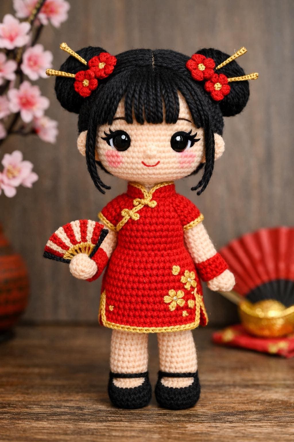 Boneca Amigurumi Oriental