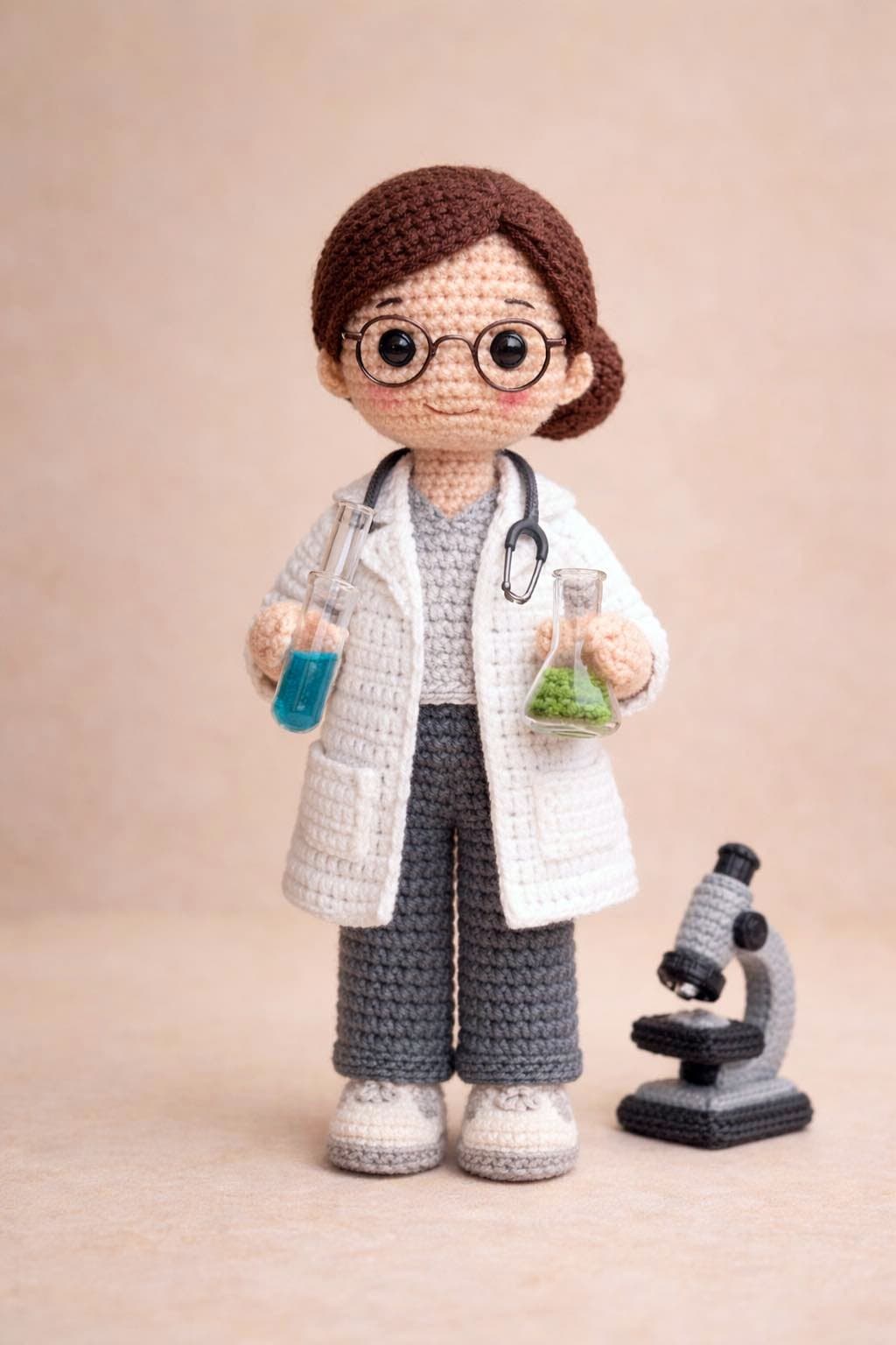 amigurumi cientista