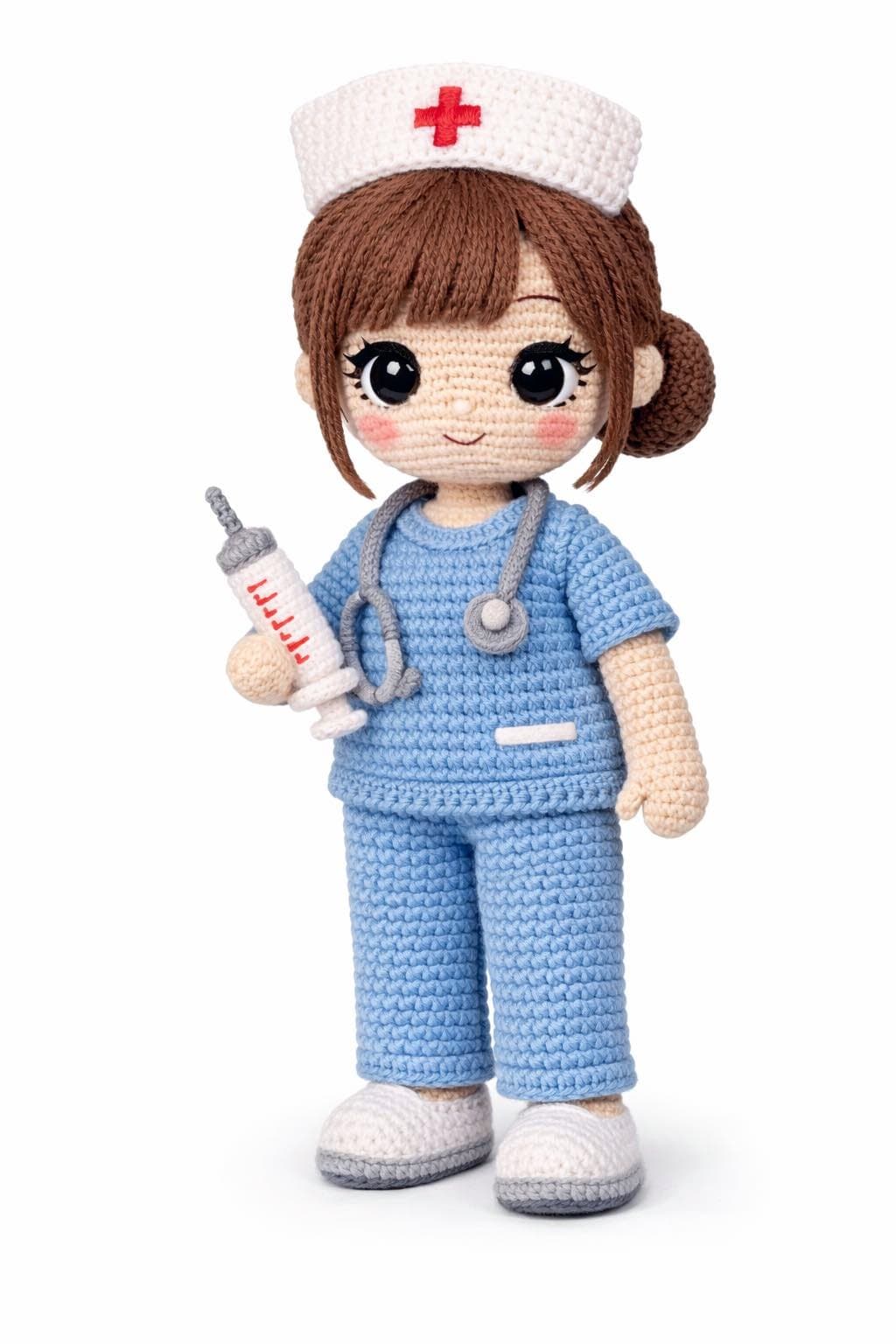 enfermeira de amigurumi
