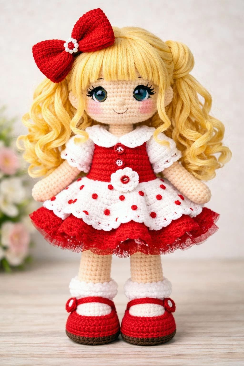 Boneca Amigurumi Cabelo Cacheado