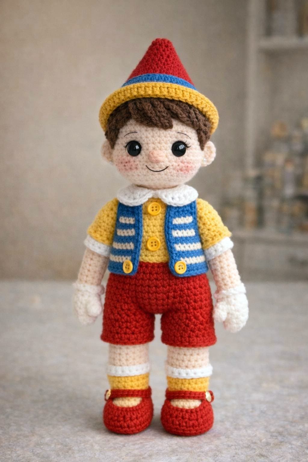 Pinóquio de crochê