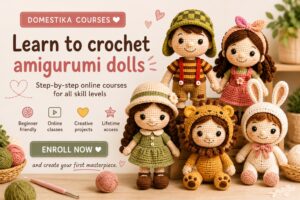 Learn to crochet amigurumi dolls with beginner-friendly online classes and cute handmade characters